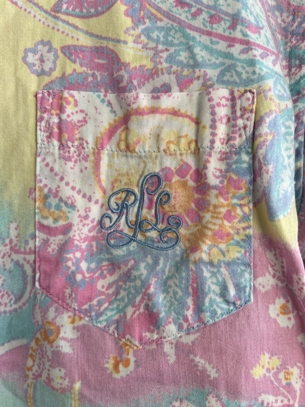 Lauren Ralph Lauren paisley rainbow pajama set small 100% cotton - Picture 4 of 7